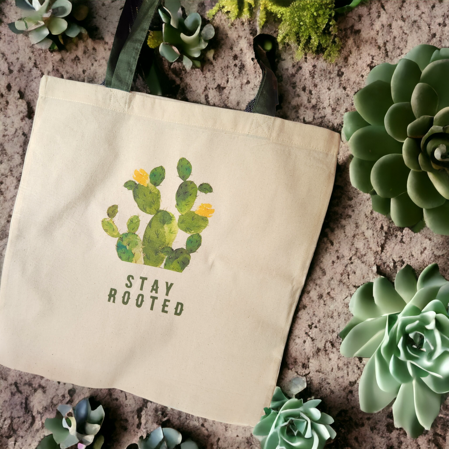 Stay Rooted Cactus Tote