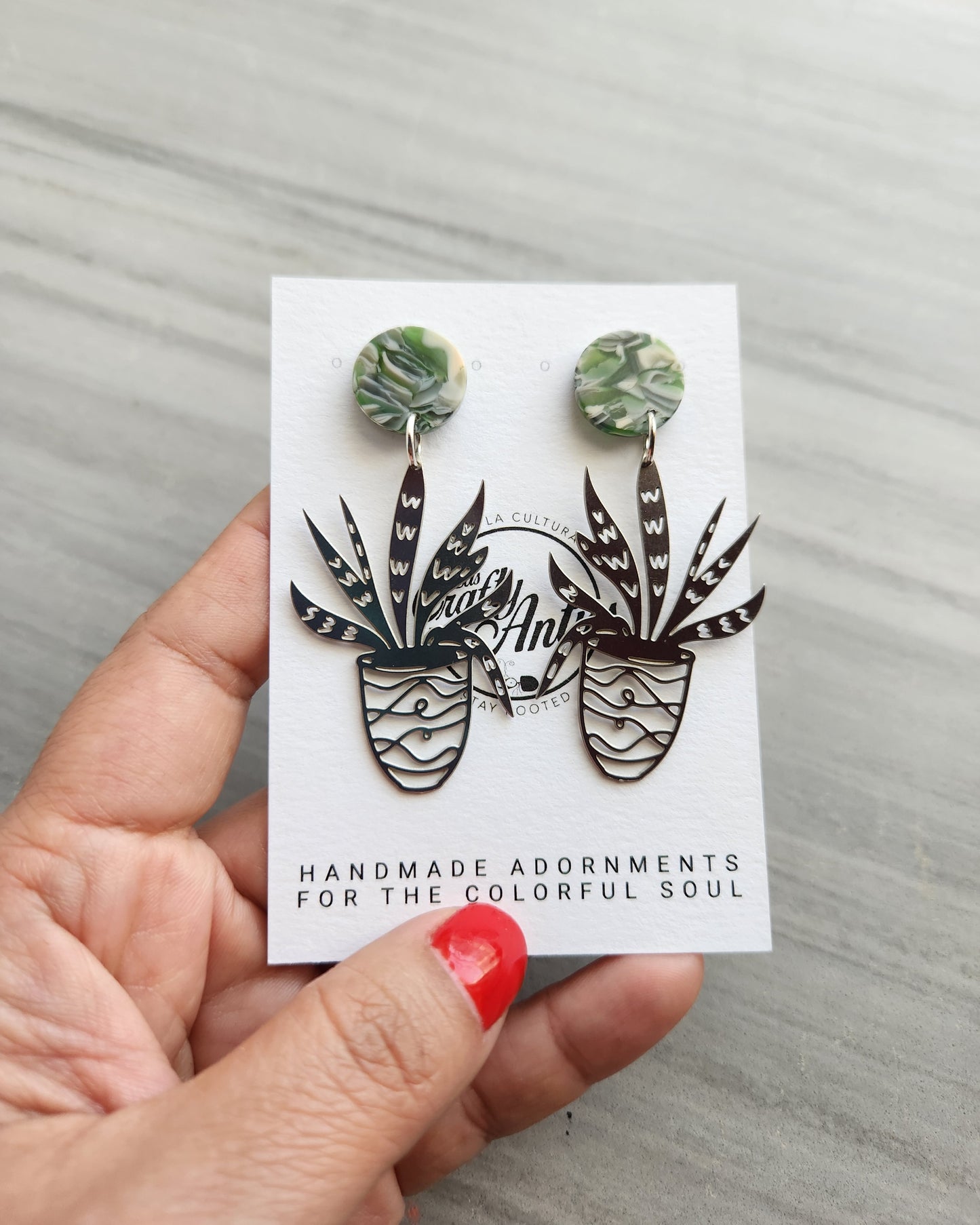 Snake Plant Earrings