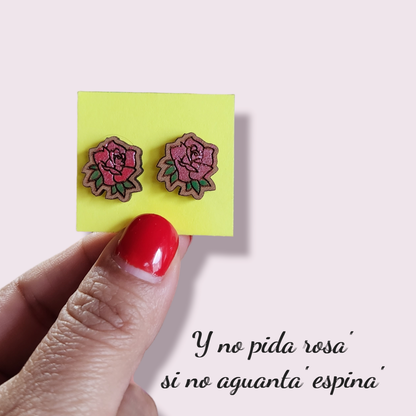 Rosa Mini Wooden Studs